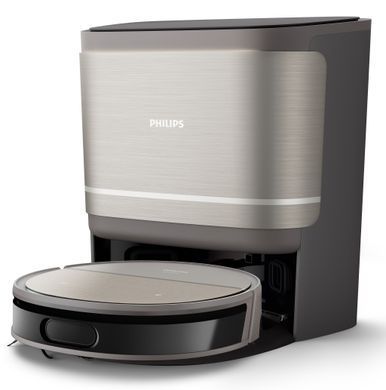 Philips Робот-пилосос Philips Series 9000, h=9.8см, вологе прибирання, конт пил -0.21л, вода -0.22л, автон. робота до 280хв, EPA 11, чорний-металік XU9100/10 фото