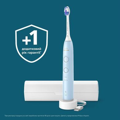 Philips Щетка зубная электр. Sonicare 6100 Series, 62т. колеб/мин, насадок-1, футляр, голубой HX7406/02 фото