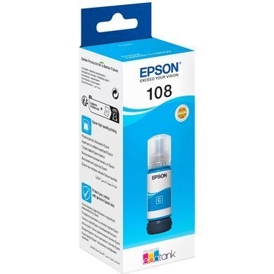 Epson Контейнер c чернилами 108 EcoTank L8050/L18050 cyan C13T09C24A фото