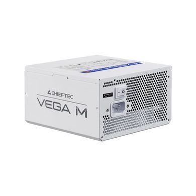 Chieftec Блок питания Vega M (750W), >90%, 80+ Gold, 135мм FDB, 1xMB 24pin(20+4), 2xCPU 8pin(4+4), 3xMolex, 6xSATA, 4xPCIe 8pin(6+2), 1xPCIe GEN5 16pin, Fully Modular, White PPG-750-CW фото