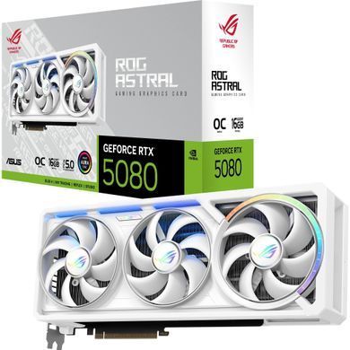ASUS Відеокарта ASUS GeForce RTX 5080 16GB GDDR7 OC ROG-ASTRAL-RTX5080-O16G-WHITE білий 90YV0LV4-M0NA00 фото