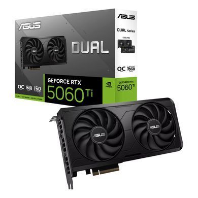 ASUS Відеокарта GeForce RTX 5060 TI 16GB GDDR7 OC EVO DUAL-RTX5060TI-O16G-EVO 90YV0NQ0-M0NB00 фото