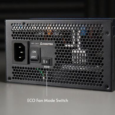 Chieftec Блок живлення Atmos (850W), >90%, 80+ Gold, 135мм FDB, 1xMB 24pin(20+4), 2xCPU 8pin(4+4), 4xMolex, 9xSATA, 2xPCIe 8pin(6+2), 1xPCIe GEN5 16pin, Fully Modular CPX-850FC фото