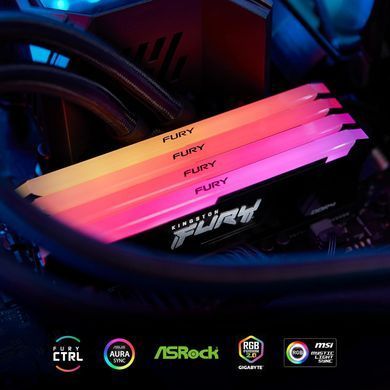 Kingston Пам'ять ПК Kingston DDR4 32GB KIT (16GBx2) 3200 FURY Beast RGB KF432C16BB12AK2/32WP фото