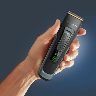 Rowenta Машинка для стрижки Advancer, для бороди, вусів, голови, мережа+акум., роторний мотор, насадок-2, кейс, титан.напил., темно-зелений TN5224E0 фото