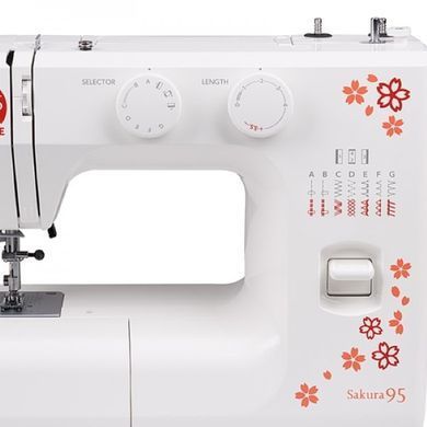 Janome Швейная машина SAKURA95, электромех., 60Вт, 15 шв.оп., петля полуавтомат, белый J-SAKURA95 фото