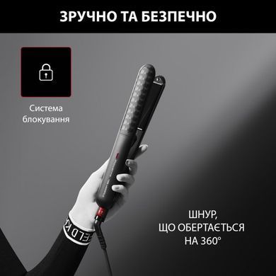 Rowenta Випрямляч Rowenta x Karl Lagerfeld Optiliss II, >240Вт, темп.режимів-10, 130-230С, кераміка, турмалін , чорний SF321LF0 фото