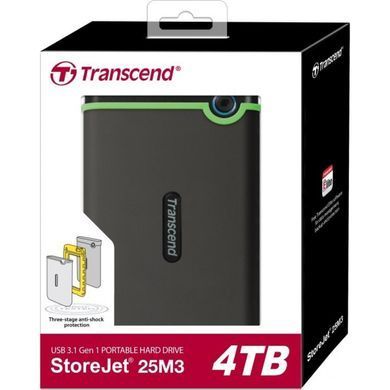 Transcend Портативный жесткий диск 4TB USB 3.1 StoreJet 25M3 Серый TS4TSJ25M3S фото