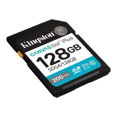 Kingston Карта памяти Kingston SD 128GB C10 UHS-I U3 V30 R200MB/s SDG4/128GB фото