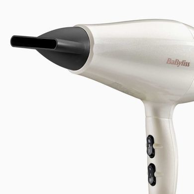 BaByliss Фен Stardust Shimmer, 2000Вт, 3 режими, іонізація, хол. обдув, 1 насадка, білий 5914PE фото