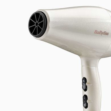 BaByliss Фен Stardust Shimmer, 2000Вт, 3 режими, іонізація, хол. обдув, 1 насадка, білий 5914PE фото