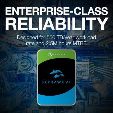 Seagate Жорсткий диск 12TB 3.5" 7200 256MB SATA SkyHawk AI ST12000VE001 фото