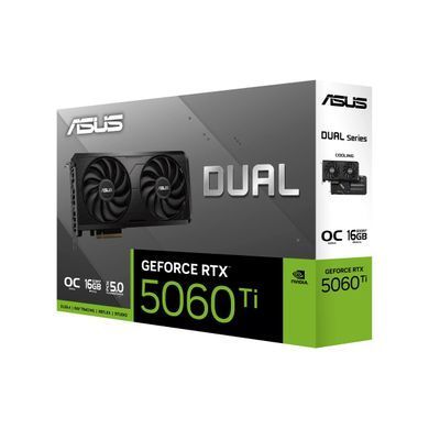 ASUS Відеокарта GeForce RTX 5060 TI 16GB GDDR7 OC EVO DUAL-RTX5060TI-O16G-EVO 90YV0NQ0-M0NB00 фото