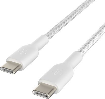 Belkin Кабель USB-C > USB-C заряджання/синхронізації 2м, 60Вт, Type-C, плетений, білий CAB004BT2MWH фото