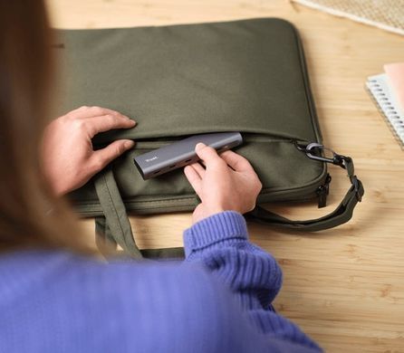 Trust Хаб Halyx USB-C > 5xUSB-C , Алюміній, 0.1м, сірий 25136_TRUST фото