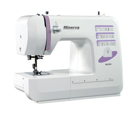 Швейна машина МINERVA M23Q, електромех., 70Вт, 29 шв.оп., петля автомат, білий + фіолетовий M-M23Q фото