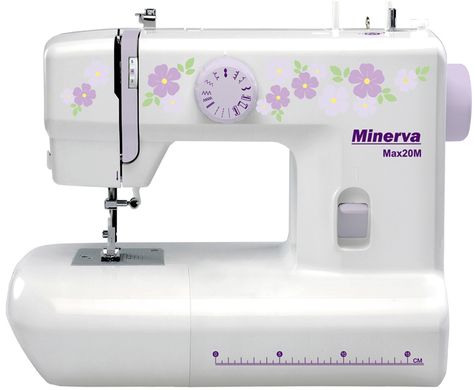 Швейна машина МINERVA Max20M, електромех., 15 швейних операцій, петля напівавтомат, білий з малюнком MAX20M фото