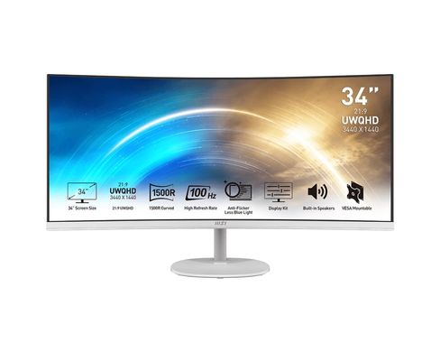 MSI Монитор 34" PRO MP341CQW 2xHDMI, DP, MM, VA, 3440x1440, 21:9, 100Hz, 4ms, sRGB 116%, CURVED, FreeSync 9S6-3PB2CT-007 фото