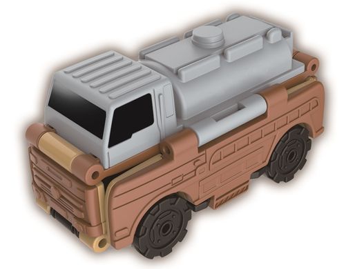 Машинка-трансформер Flip Cars 2 в 1 Военный транспорт, Парадный грузовик и Автоцистерна EU463875-28 фото