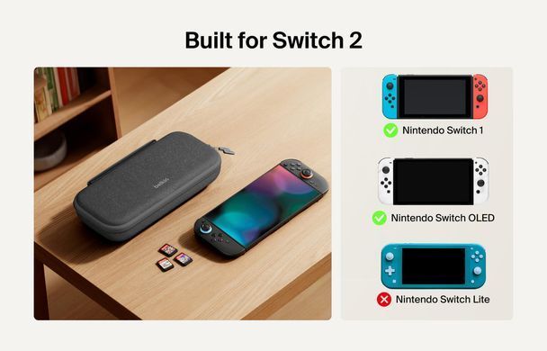 Belkin Чехол с аккумулятором 10000мА&middot;ч для Nintendo Switch 2, Charcoal ENA001HQCH-V2 фото