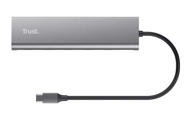 Trust Хаб Halyx USB-C > 5xUSB-C , Алюміній, 0.1м, сірий 25136_TRUST фото