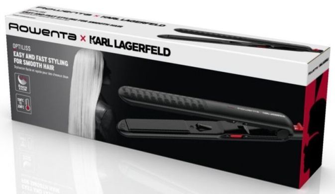 Rowenta Випрямляч Rowenta x Karl Lagerfeld Optiliss II, >240Вт, темп.режимів-10, 130-230С, кераміка, турмалін , чорний SF321LF0 фото