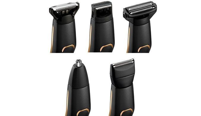 BaByliss Набір для стрижки, для бороди, вусів, голови, носа і тіла, акум., вібраційний мотор, насадок-10, сталь, чорний MT860E фото