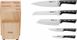 Tefal Набір ножів Ice Force, 5 пр., з дерев'яною колодкою, нержавіюча сталь, плаcтик, чорний 4 - магазин Coolbaba Toys