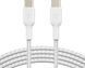 Belkin Кабель USB-C > USB-C заряджання/синхронізації 2м, 60Вт, Type-C, плетений, білий 1 - магазин Coolbaba Toys