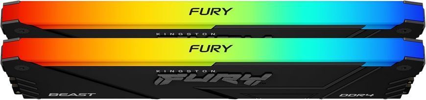 Kingston Пам'ять ПК Kingston DDR4 32GB KIT (16GBx2) 3200 FURY Beast RGB KF432C16BB12AK2/32WP фото