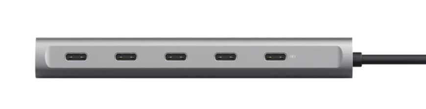 Trust Хаб Halyx USB-C > 5xUSB-C , Алюміній, 0.1м, сірий 25136_TRUST фото