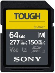 Карта памяти Sony 64GB SDXC C10 UHS-II U3 V60 R277/W150MB/s Tough SFM64T.SYM фото
