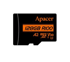 Apacer Карта пам'яті microSD 128GB C10 UHS-I U3 A2 R100/W80MB/s + SD AP128GMCSX10U8-R фото
