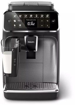 Philips Кавомашина Series 4400 LatteGo, 1.9л, зерно+мелена, автомат.капуч, дисплей, авторецептів -8, чорний EP4346/71 фото