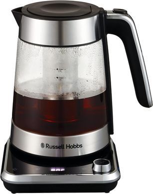 Russell Hobbs Електрочайник Attentiv Kettle, 1.7л, Strix, скло, база зі сховищем для шнура, сірий 26200-70 фото