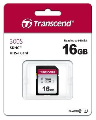 Transcend Карта памяти SD 16GB C10 UHS-I R95/W10MB/s TS16GSDC300S фото