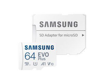 Samsung Карта памяти microSDXC 64GB C10 UHS-I R130MB/s Evo Plus + SD MB-MC64SA/EU фото