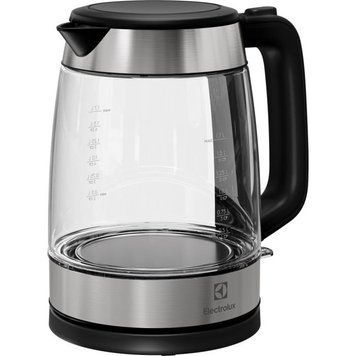 Electrolux Електрочайник, 1,7л, Strix, скло, чорний+нерж E4GK1-4GB фото