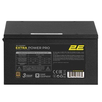 2E Gaming Блок живлення 2E GAMING Extra Power Pro ATX3.1 GEN5.0 (850W), >90%, 80+ Gold, 140мм, 1xMB 24pin(20+4), 2xCPU 8pin(4+4), 3xMolex, 6xSATA, 4xPCIe 8pin(6+2), 1xPCIe GEN5 16pin, Full Modular 2E-EP850GMII-140 фото
