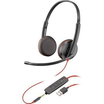 Poly Гарнітура комп'ютерна стерео On-ear Blackwire 3225 HS, USB-A, 3.5 мм, всеспрямований, чорний 80S11AA фото