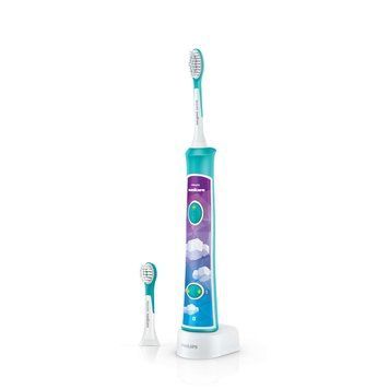 Philips Щетка зубная электр. Sonicare For Kids для детей , 62т. колеб/мин, насадок-2, Bluetooth, голубой HX6322/04 фото