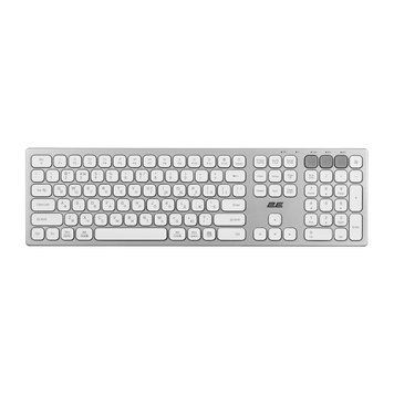 2E Клавіатура ножнична KS270 105key, WL/BT, EN/UK, сріблясто-білий 2E-KS270WBWH_UA фото