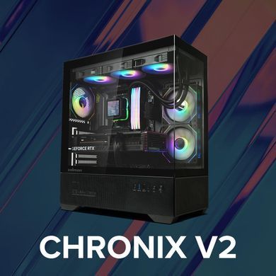 Zalman Корпус Chronix V2 без БЖ, 1xUSB3.0, 1xUSB2.0, 1x Type C, 2x120мм ARGB Reverse, 4x120мм ARGB, VGA 410мм, LCS ready, TG Side/Front Panel, ATX, чорний CHRONIXV2BLACK фото