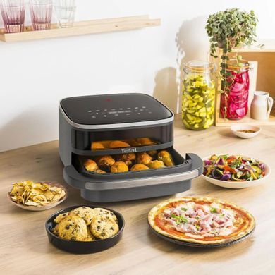 Tefal Мультипіч Tefal Easy Fry XL Surface, 2200Вт, чаша-4л, сенсорне керув., з віконцем, 10 програм, пластик, чорно-сірий FW402HE0 фото