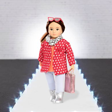 Набір одягу для ляльок LORI Червоне пальто з візерунком LO30014Z фото