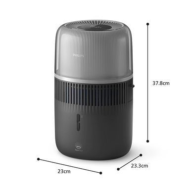 Philips Зволожувач повітря традиційне зволоження Series 5000, 56м2, 4.5л, 400мл/г, електр. кер-ння, режим сну, нічник, темно-сірий