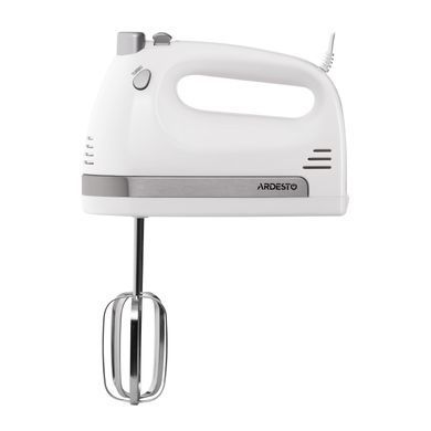 ARDESTO Ручной миксер HMC-3000W, 300Вт , 5 скоростей.+турбо, 2 венчика, 2 крючка, белый HMC-3000W фото