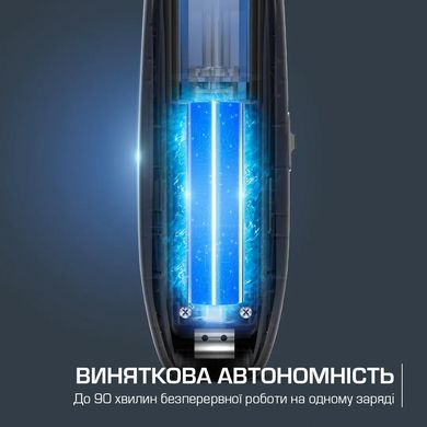 Rowenta Машинка для стрижки Barber Experience, сеть+акум., роторный мотор, насадок-5, кейс, нерж. сталь, синий TN1851E0 фото