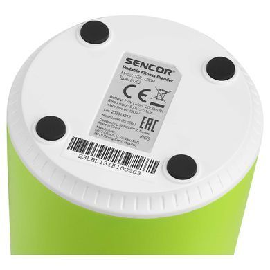Sencor Блендер портативний для смузі 150Вт, чаша-500мл, USB-C, біло-зелений SBL131GR фото
