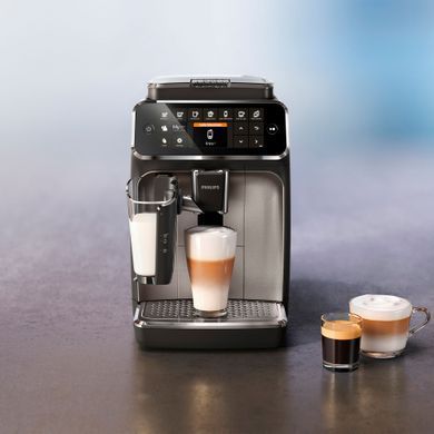 Philips Кофемашина Series 4400 LatteGo, 1.9л, зерно+мол., автомат.капуч, дисплей, авторецептов -8, черный EP4346/71 фото